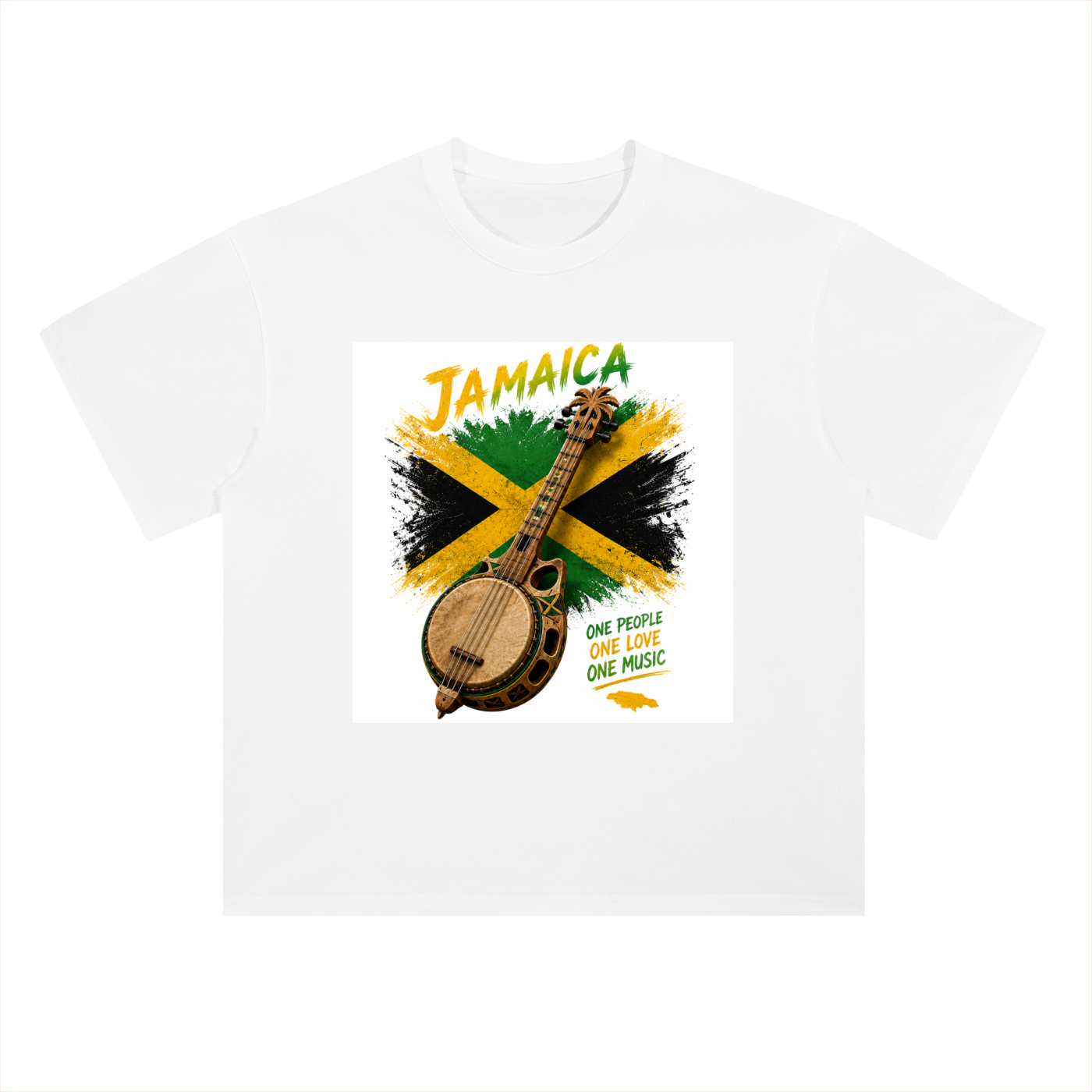 Heavyweight Drop Shoulder Cotton T-Shirt with Jamaican Rhythm